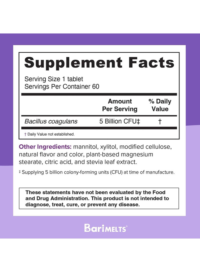 BariMelts Probiotic Dissolvable Bariatric Vitamins Natural Cherry Flavor 60 Fast Melting Tablets - Image 5