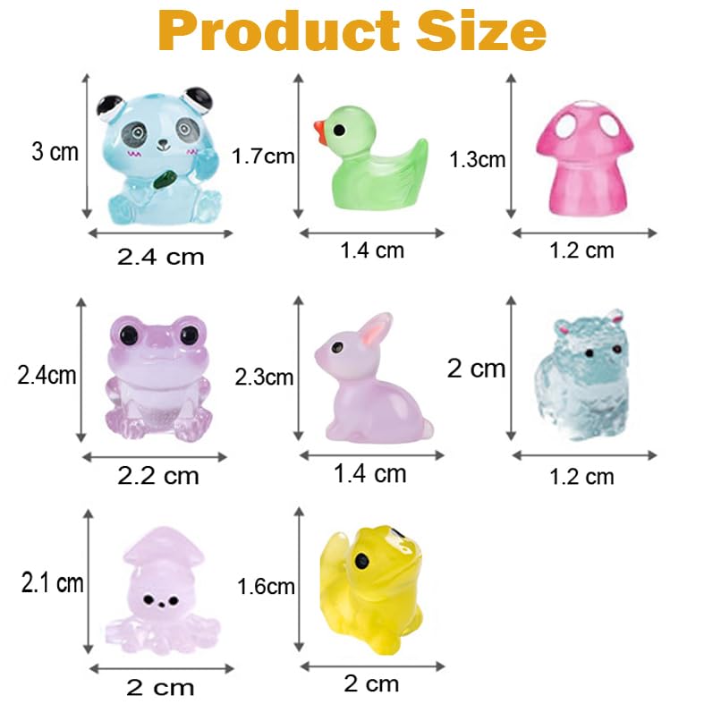 ROYFACC Easter Gifts Easter Basket Stuffers 120Pcs Luminous Mini Resin Animals Tiny Ducks Glow in The Dark Miniature Figures for Dollhouse Micro Garden Landscape Aquarium Decor - Image 5