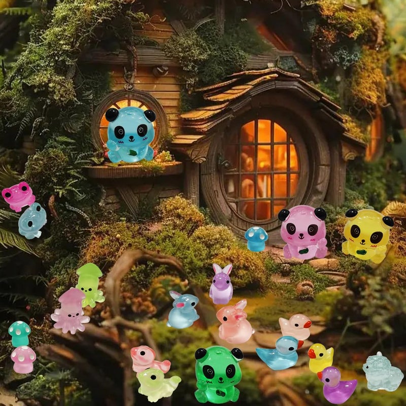 ROYFACC Easter Gifts Easter Basket Stuffers 120Pcs Luminous Mini Resin Animals Tiny Ducks Glow in The Dark Miniature Figures for Dollhouse Micro Garden Landscape Aquarium Decor - Image 4