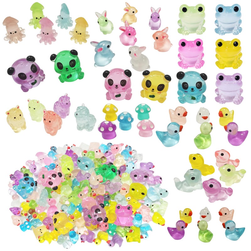 ROYFACC Easter Gifts Easter Basket Stuffers 120Pcs Luminous Mini Resin Animals Tiny Ducks Glow in The Dark Miniature Figures for Dollhouse Micro Garden Landscape Aquarium Decor - Image 3