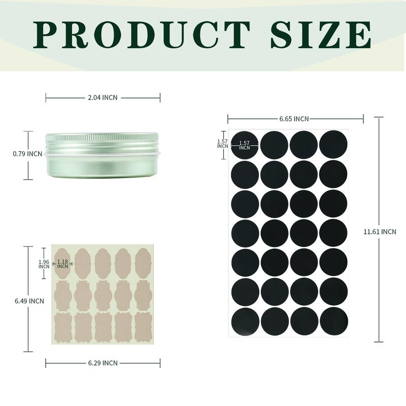 LIYAR 1 oz Tins Aluminum Tin Jars 48 Pack, Salve Tins Versatile Small 1 oz Containers with Lids Metal Tin for Balms, Spices, Salve, Crafts (Pale Green) - Image 5