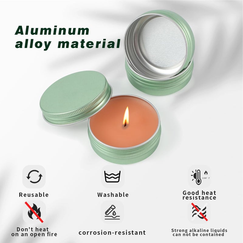 LIYAR 1 oz Tins Aluminum Tin Jars 48 Pack, Salve Tins Versatile Small 1 oz Containers with Lids Metal Tin for Balms, Spices, Salve, Crafts (Pale Green) - Image 3
