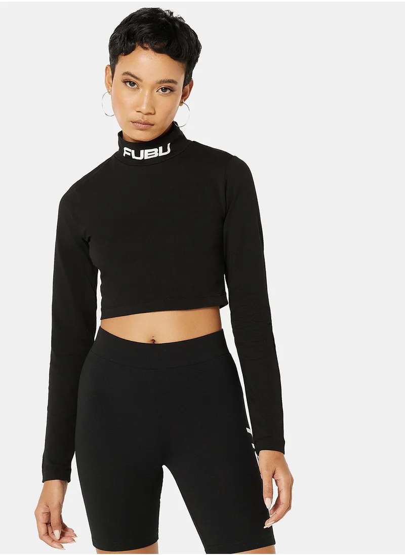 FUBU Logo High Neck Crop Top