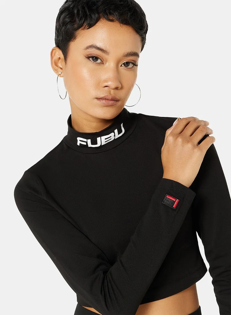 FUBU  Logo High Neck Crop Top for Women | Best Price UAE