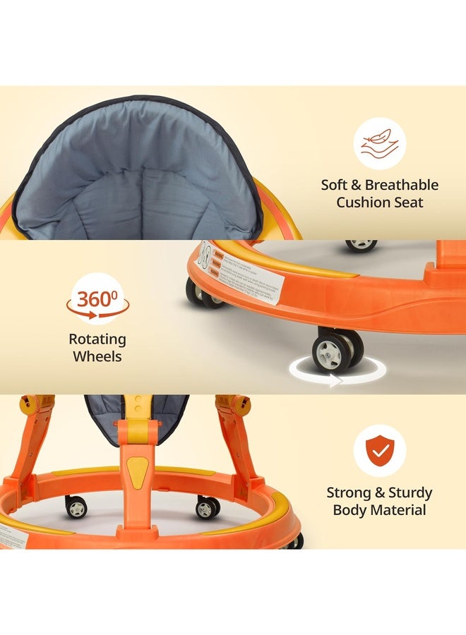 Luvlap Elegant 360° Baby Walkers for 6-18 Months | 3 Level Height Adjustment Walker/Advanced Baby Activity Walker for Kids, Walker for Boys & Girls, Yellow - Image 4