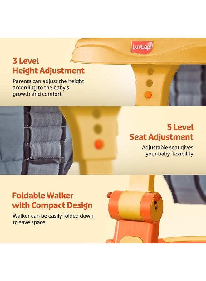 Luvlap Elegant 360° Baby Walkers for 6-18 Months | 3 Level Height Adjustment Walker/Advanced Baby Activity Walker for Kids, Walker for Boys & Girls, Yellow - Image 3