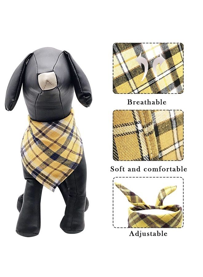 pet show 50pcs Bulk Plaid Small Dog Bandanas Female Male Cat Puppies Bibs Washable Cotton Triangle Head Scarfs Wholesale Medium Dogs Bandana Photo Prop Grooming Accessories  - Image 2