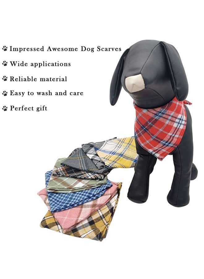 pet show 50pcs Bulk Plaid Small Dog Bandanas Female Male Cat Puppies Bibs Washable Cotton Triangle Head Scarfs Wholesale Medium Dogs Bandana Photo Prop Grooming Accessories  - Image 5