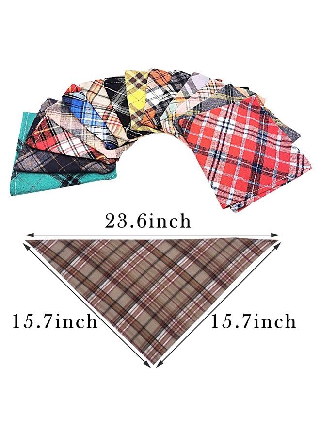 pet show 50pcs Bulk Plaid Small Dog Bandanas Female Male Cat Puppies Bibs Washable Cotton Triangle Head Scarfs Wholesale Medium Dogs Bandana Photo Prop Grooming Accessories  - Image 3