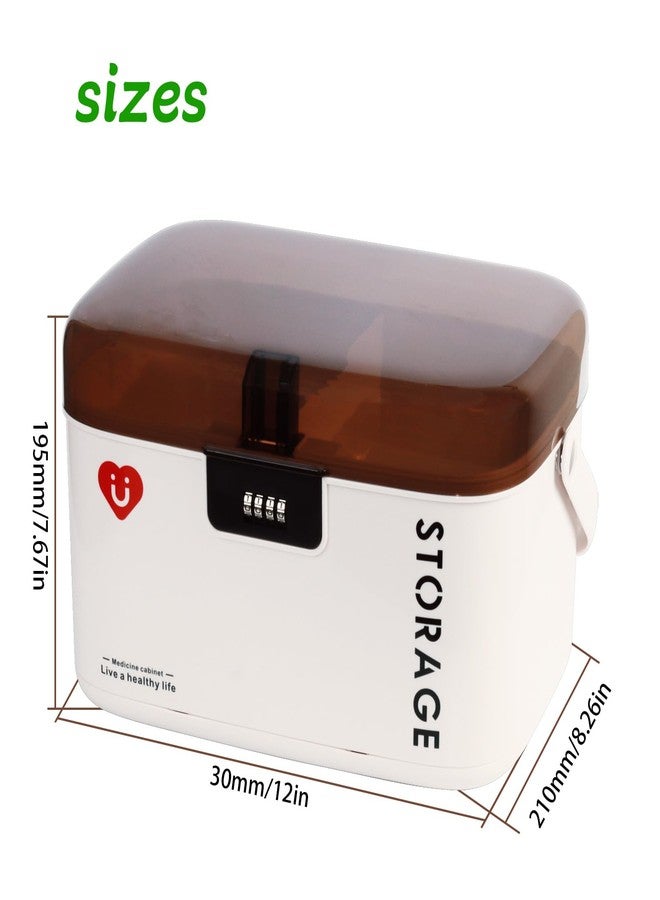 Saim Medicine Lock Box with Code, Multifunctional Storage Box for Medication & Household First Aid Kit,Child-Proof Design, 4 Digit Password, Large Capacity - Without Drawer - Image 2