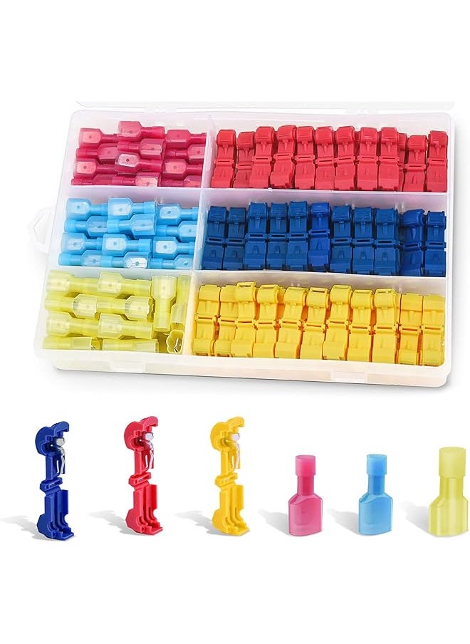 PROMASS promass 240Pcs T Tap Wire Connectors, T Wire Quick Splice Connector, T Connectors for Wiring with Storage Case (120 Pairs)  - Image 1