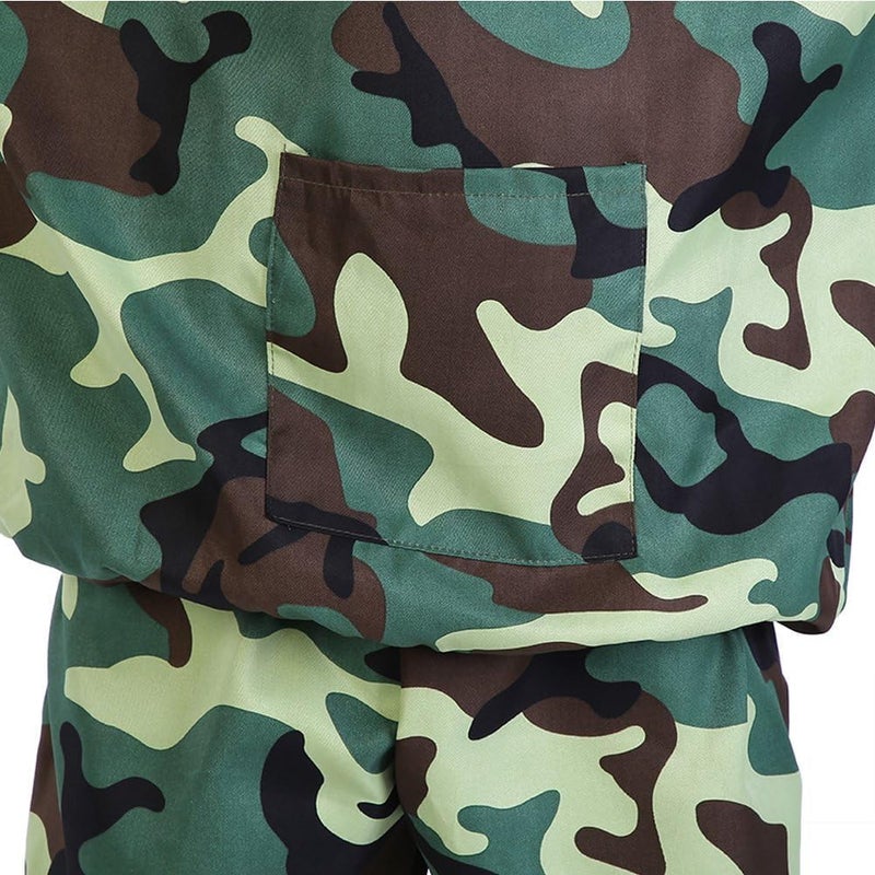 VALUEVIBES سترة تربية النحل مع غطاء - بدلة حماية نحل بتصميم تمويه أزرق لمربي النحل | معدات خفيفة لتربية النحل ورعاية الماشية (للجنسين) - Image 4