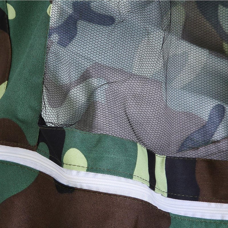 VALUEVIBES سترة تربية النحل مع غطاء - بدلة حماية نحل بتصميم تمويه أزرق لمربي النحل | معدات خفيفة لتربية النحل ورعاية الماشية (للجنسين) - Image 3