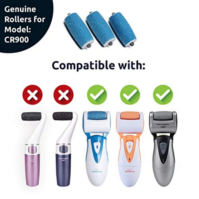 Replacement Rollers for Electric Callus Remover CR900 Foot Care Solution for Smooth Healthy Feet Ideal for Pedicure and Callus Removal 3 Pack Replacement Rollers with Regular Coarse Texture for Effective Exfoliation - Image 2