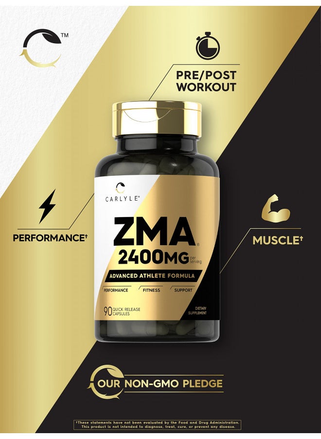 CARLYLE Carlyle ZMA Supplement for Men & Women 2400mg | 90 Count | Non-GMO, Gluten Free Formula  - Image 3