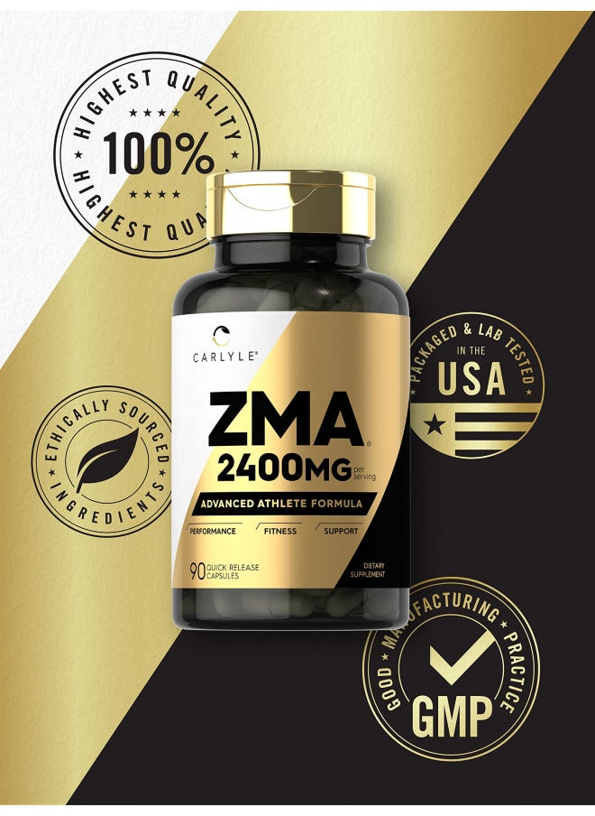 CARLYLE Carlyle ZMA Supplement for Men & Women 2400mg | 90 Count | Non-GMO, Gluten Free Formula  - Image 4