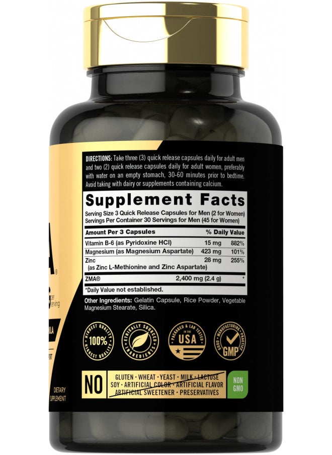 CARLYLE Carlyle ZMA Supplement for Men & Women 2400mg | 90 Count | Non-GMO, Gluten Free Formula  - Image 1