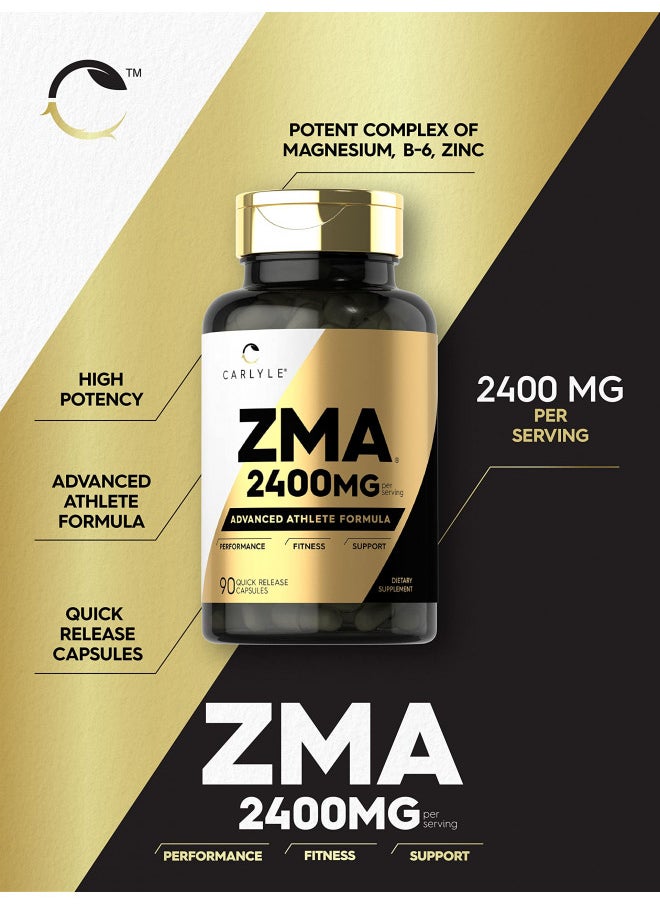 CARLYLE Carlyle ZMA Supplement for Men & Women 2400mg | 90 Count | Non-GMO, Gluten Free Formula  - Image 2