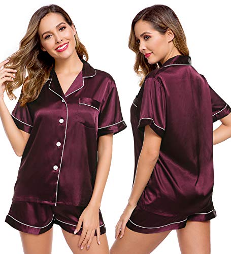 LecGee Pajamas Set Short Sleeve Sleepwear Womens Button Down Nightwear Soft Pj Lounge Sets - Image 1