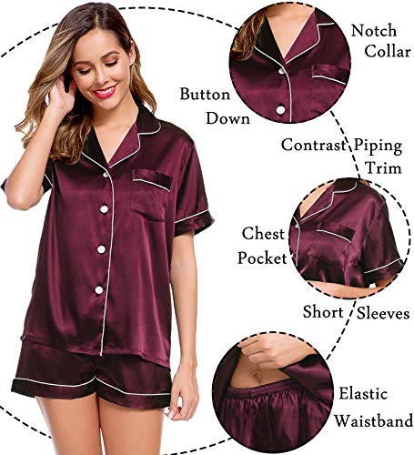 LecGee Pajamas Set Short Sleeve Sleepwear Womens Button Down Nightwear Soft Pj Lounge Sets - Image 5
