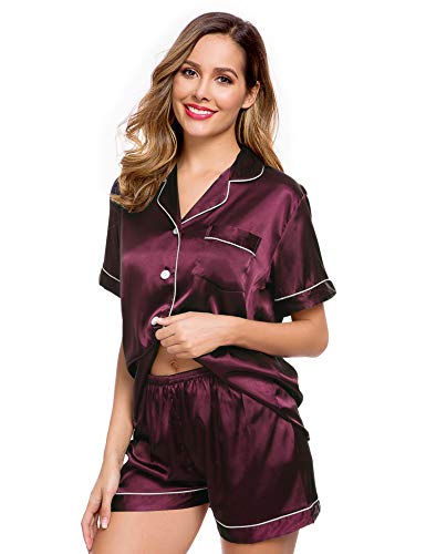 LecGee Pajamas Set Short Sleeve Sleepwear Womens Button Down Nightwear Soft Pj Lounge Sets - Image 3