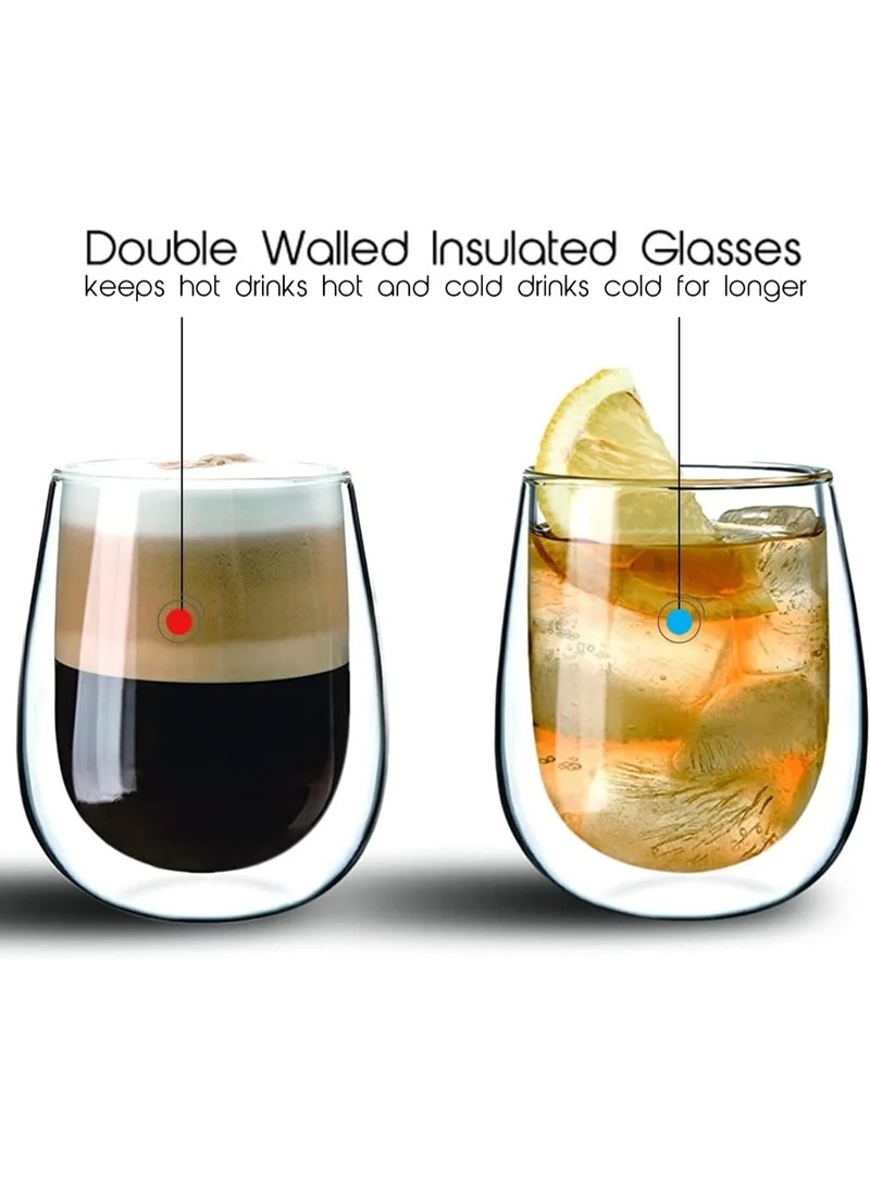 Cuisine Art Cuisine Art Double Walled Glass Coffee Cup 2-Piece Set, 250 Ml Capacity, Coffe Cups