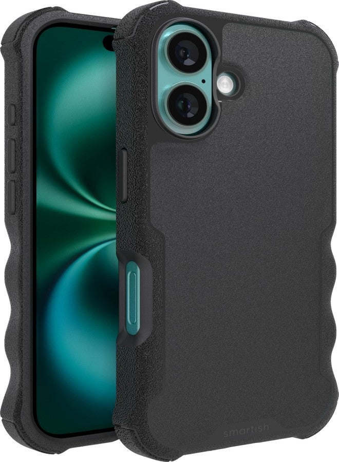 سمارتيش جراب Smartish® المغناطيسي الواقي لهاتف iPhone 16 - Gripzilla متوافق مع MagSafe [متين وقوي] غطاء نحيف متين ومُدرّع مع حماية مُختبرة ضد السقوط لهاتف Apple iPhone 16 - لون أسود أنيق - Image 1