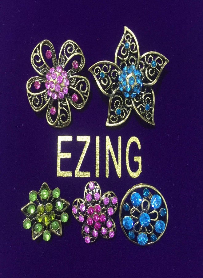 Ezing Lot 36pc Crystal Flower Brooches Pins Wholesale for DIY Wedding Bouquet (C) - Image 5
