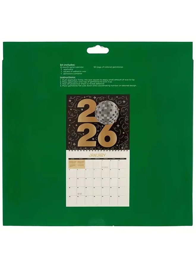 2026 Colourful DIY Diamond Painting Wall Calendar Kit 12 Month Flip Calendar with 95 Plus Gemstones Monthly To Do List and Color Coded Tabs January 2026 to December 2026 Complete Craft for Home Office Decoration All Ages Activity - Image 4