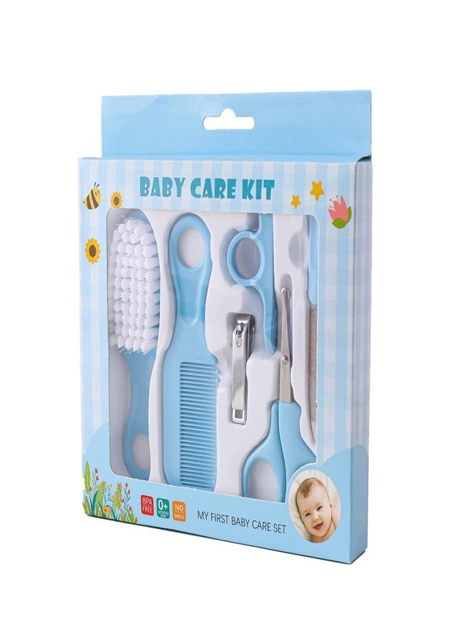 FIMALIA Baby Healthcare Kit, Blue – Infant Care and Grooming Kit, Includes Thermometer, Nail Clippers, Soft Brush, Comb, Nasal Aspirator, Safe, Durable, Portable and Convenient for Travel - Image 1