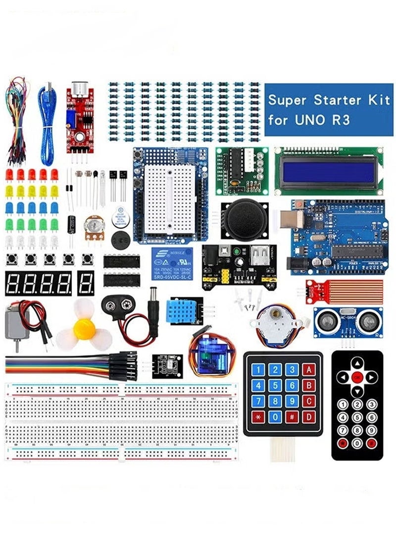 Ump Arduino Kit,UNO R3 Project Super Starter Kit for R3 Mga2560 Mega328 Nano - Stepper Motor, LCD1602, Servo Motor, Relay, Prototype Shield, etc. for beginners of Arduino projects - Image 1