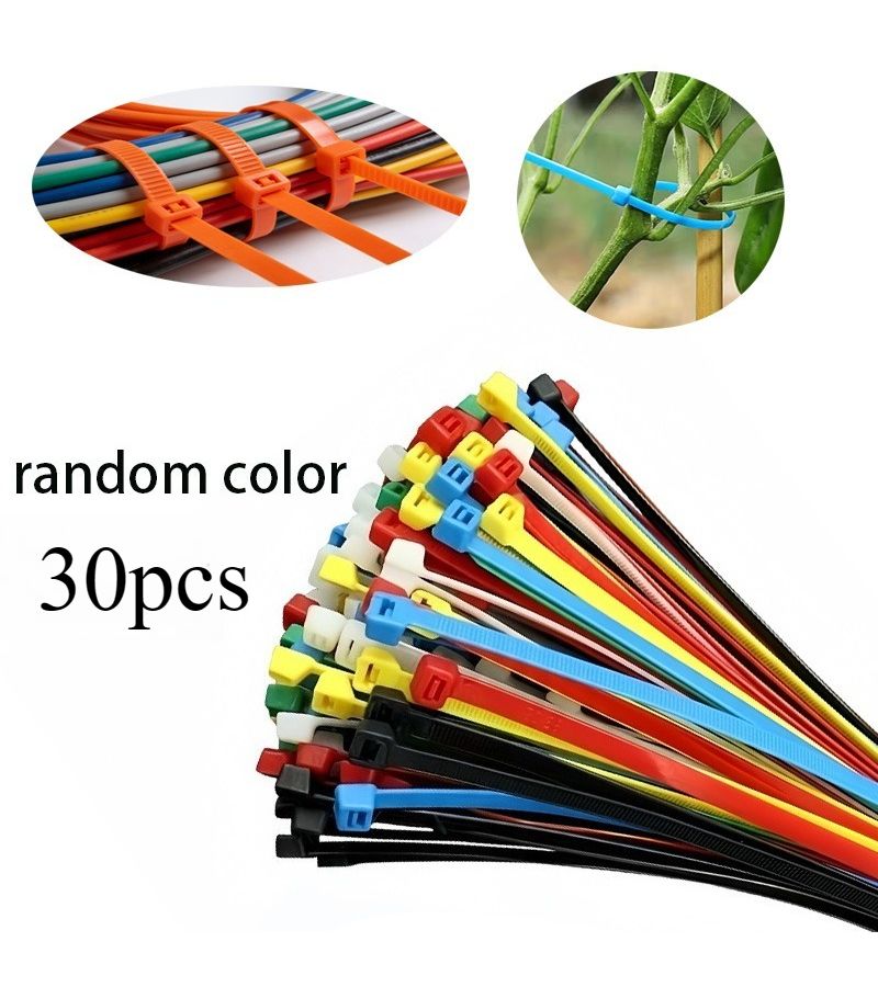 30 Pcs Assorted Color Nylon Securing Straps 0.3 X 20cm Durable Versatile for Equipment Plant Binding Electrical Wiring Package Sealing Home Outdoor Activities - Image 1