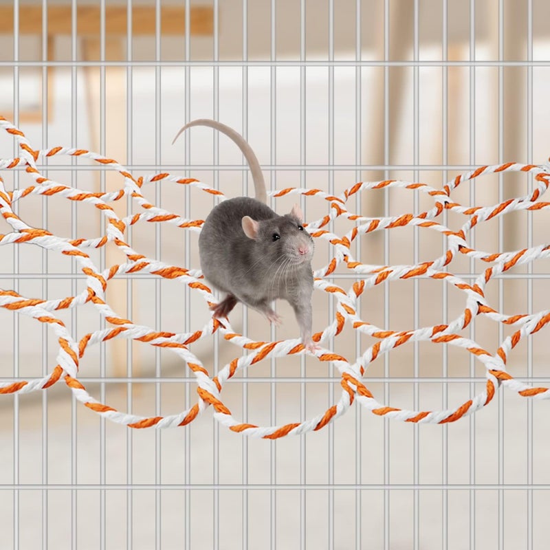 Litewoo Parrot Climbing Hammock Net Bird Bed Perch Cotton Hemp Rope Swing Ladder Chew Toy Cage Accessories for Parakeet Cockatiel Cockatoo African Grey Macaw Lovebird Finch Canary - Image 5