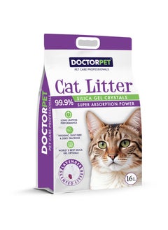 DOCTERPET Doctor Pet Silica Gel Cat Litter 16L - Lavender Scented Crystals, Hygienic, Dust-Free, Zero Tracking, Long-Lasting, Superior Odor Control  - Image 1