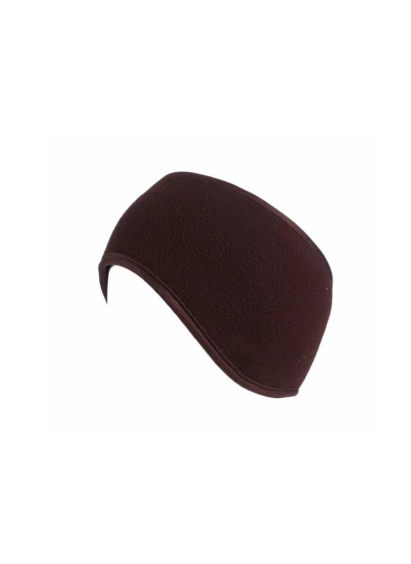 Arabest Winter double-layer polar fleece warm headband Earmuffs Ear wrap with Velcro adjustment Coffee 