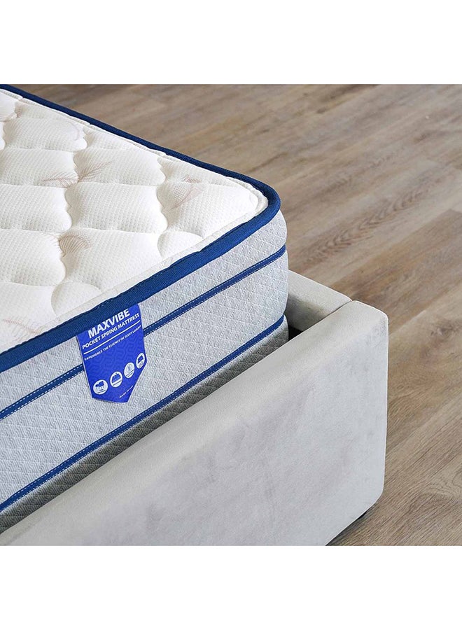 DANUBE HOME مرتبة Maxvibe جيب ذات نوابض متوسطة الحجم ذات ملمس ثابت ومرتبة سرير كينج توازن العمود الفقري لتخفيف الضغط L200xW180 سم سمك 25 سم - Image 4