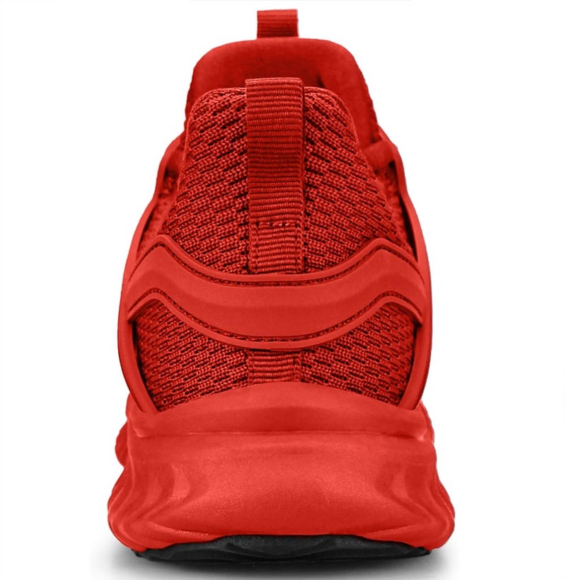 Abboos Non Slip Walking Shoes for Women - Womens Slip on Sneakers Fashion Casual Tennis Shoes Red Size 8 - Image 5