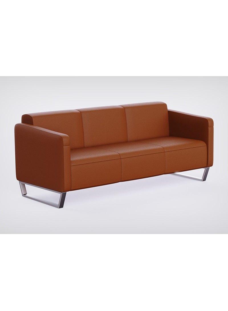Mahmayi 2850 Three Seater PU Sofa - Chocolate Brown 174x78x77 CM - Image 1