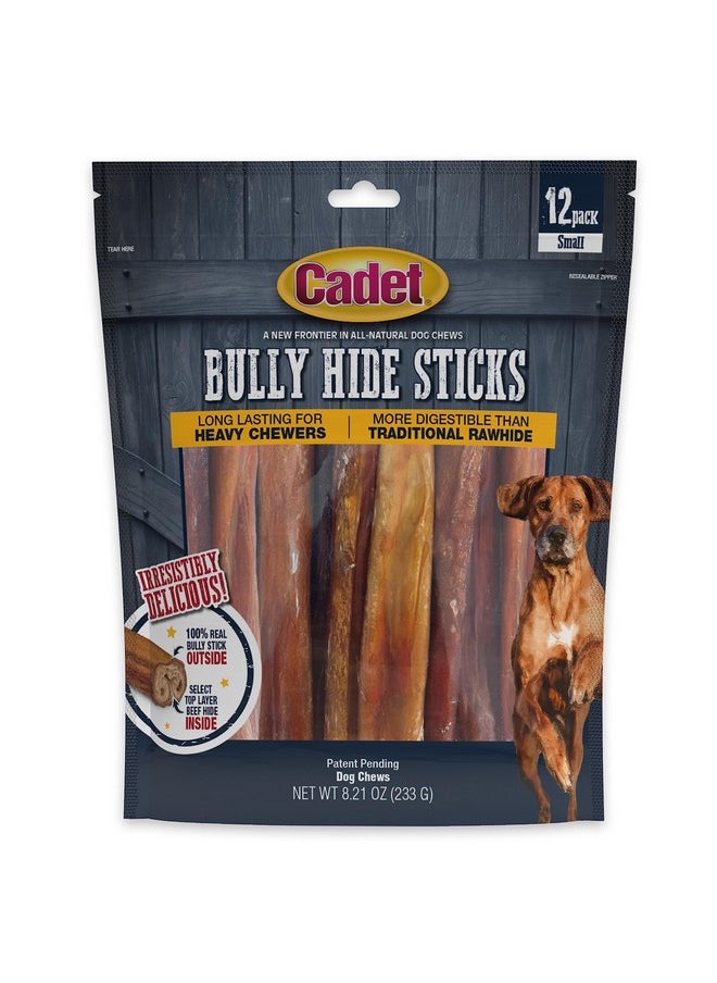 Cadet Cadet Bully Hide Sticks for Small Dogs, All-Natural Beef Pizzle, Limited-Ingredient Long-Lasting Dog Chews for Aggressive Chewers, 12 Count  - Image 1
