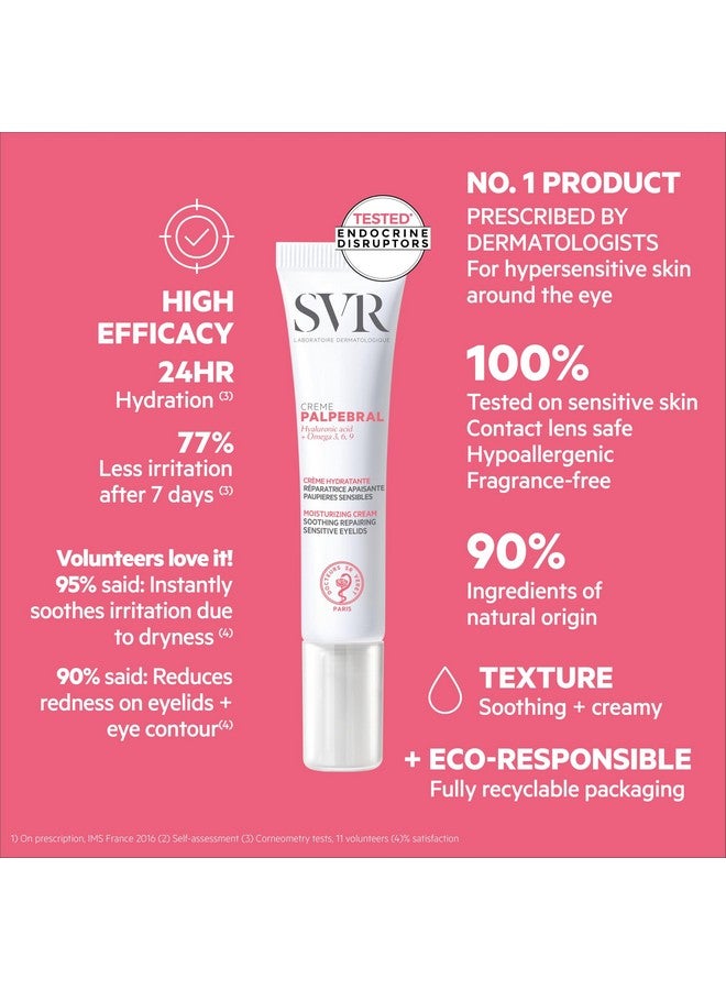 SVR Palpebral Eyelid Cream. Hyaluronic Acid & Shea Butter Ultra-Soothing Cream for Extremely Dry, Itchy & Sensitive Skin Prone to Irritations. Steroid-free, Fragrance-free Formula, 0.5 fl.oz - Image 5