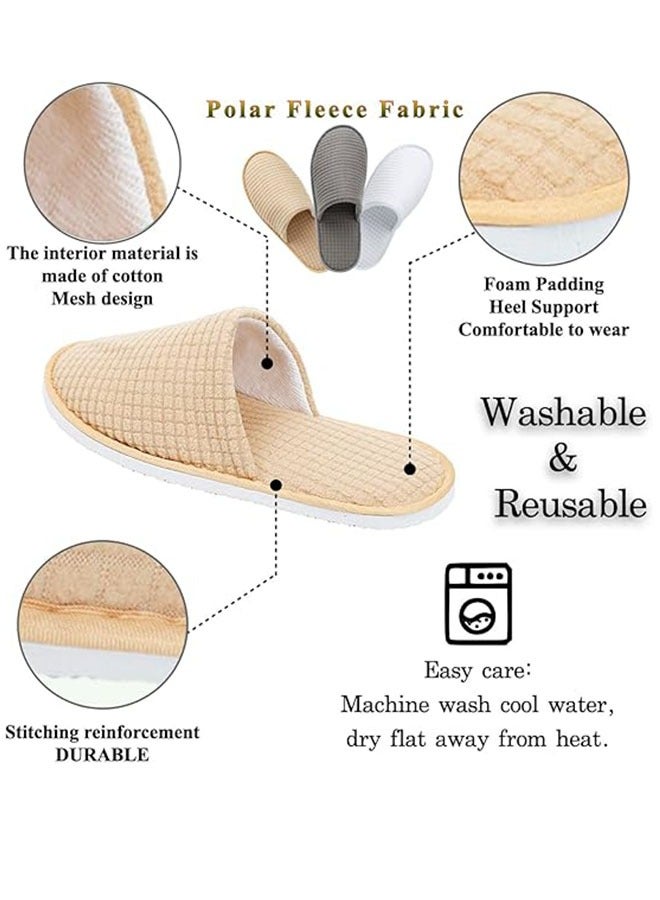 6 أزواج من النعال التي يمكن التخلص منها للضيوف يمكن غسلها وإعادة استخدامها كنساء رجال، منزل، في الداخل، الحمام، غرفة النوم، فندق، النعال العروس - Image 2