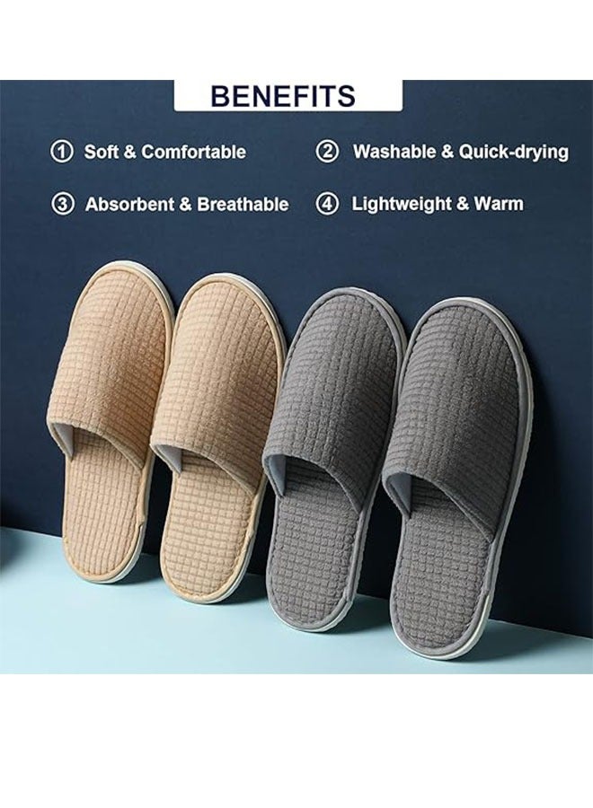 6 أزواج من النعال التي يمكن التخلص منها للضيوف يمكن غسلها وإعادة استخدامها كنساء رجال، منزل، في الداخل، الحمام، غرفة النوم، فندق، النعال العروس - Image 5