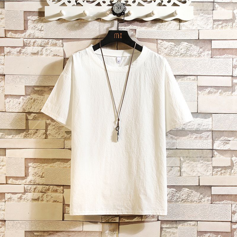 Mens Loose Hanfu Set Retro Tang Jacket TTT01 White 