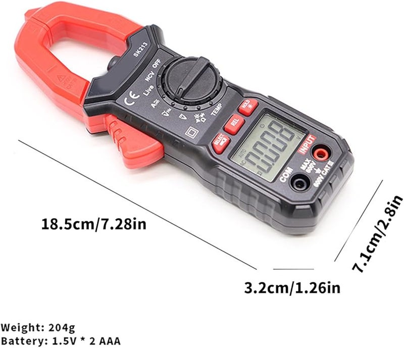 SK213 مقياس الملقط الرقمي 25 مم فتحة الفك متعدد القياسات للكهربائيين والمهندسين - Image 5