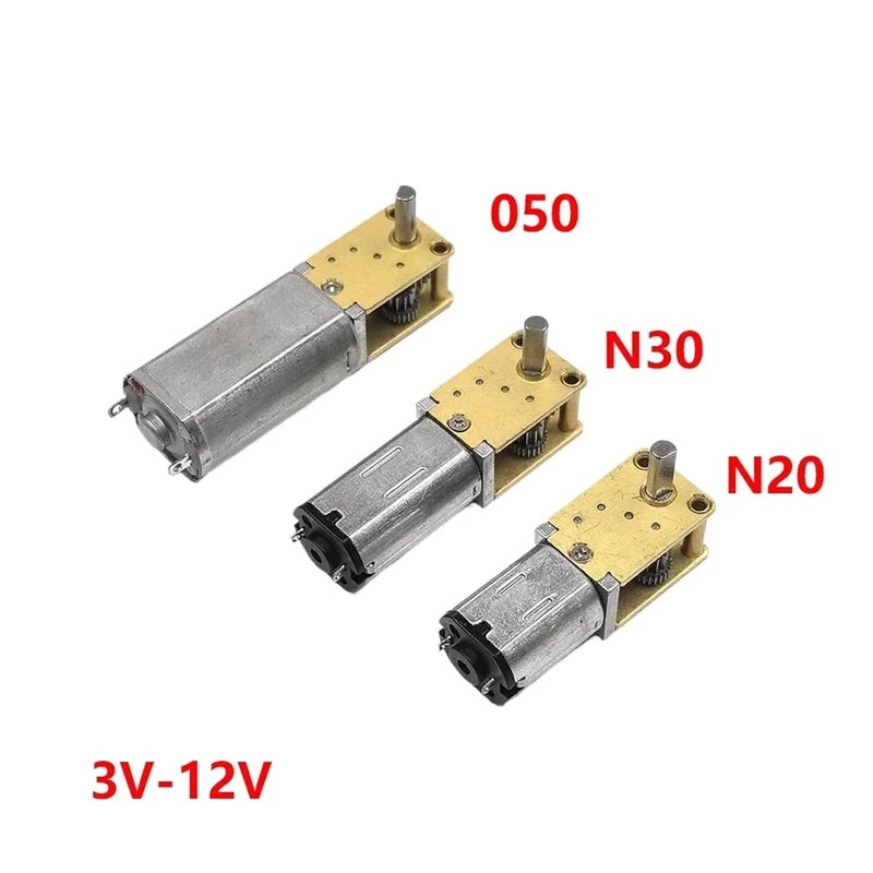 N30 علبة تروس دودية بجميع أجزائها معدنية، عمود خرج بزاوية قائمة، سرعة 50-200 دورة في الدقيقة، 3 فولت - 12 فولت، مشغل إلكتروني - Image 3