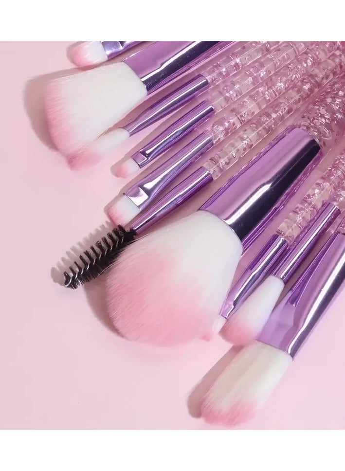 أوريتي 10pcs الوردي الكريستال مقبض فرشاة المكياج - Image 1