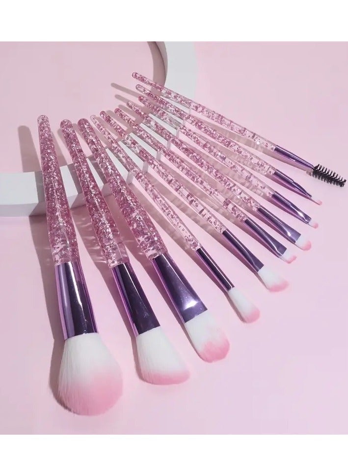 أوريتي 10pcs الوردي الكريستال مقبض فرشاة المكياج - Image 4