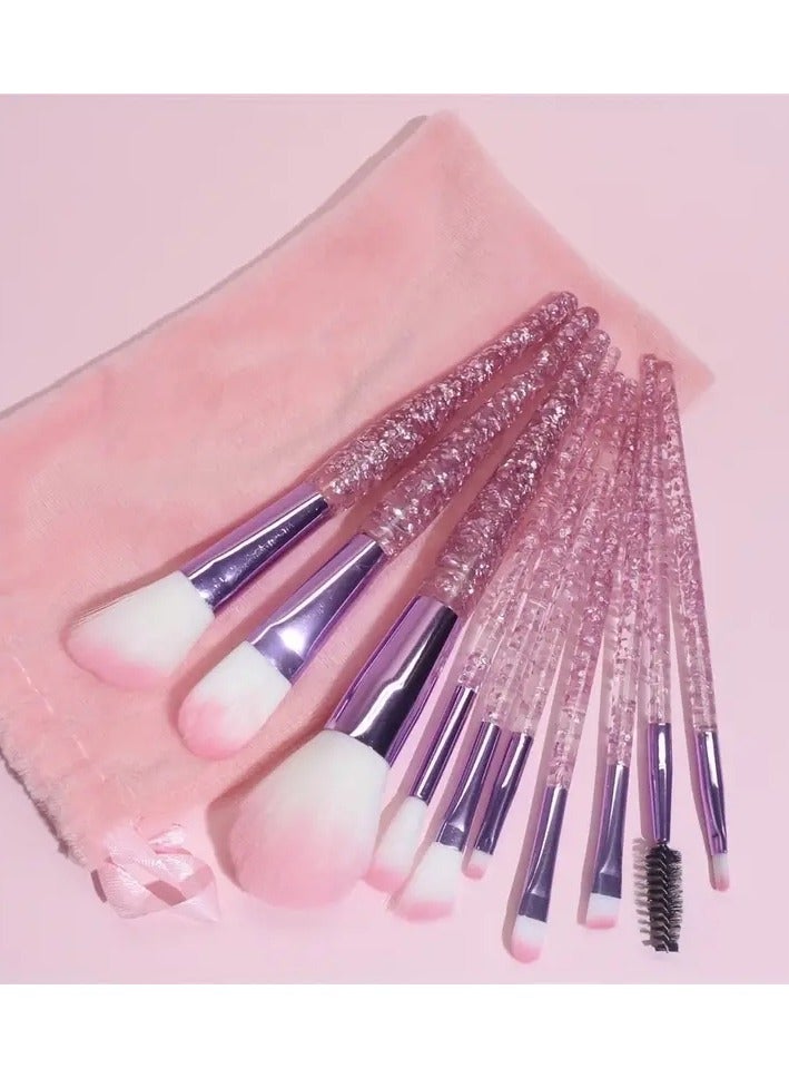 أوريتي 10pcs الوردي الكريستال مقبض فرشاة المكياج - Image 5