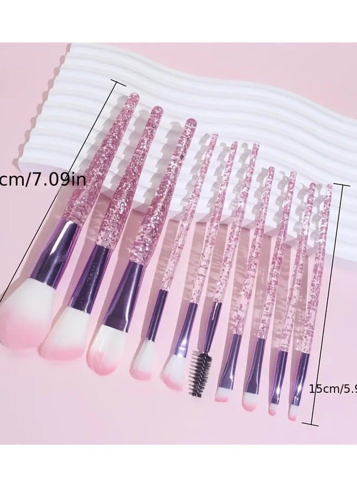 أوريتي 10pcs الوردي الكريستال مقبض فرشاة المكياج - Image 3