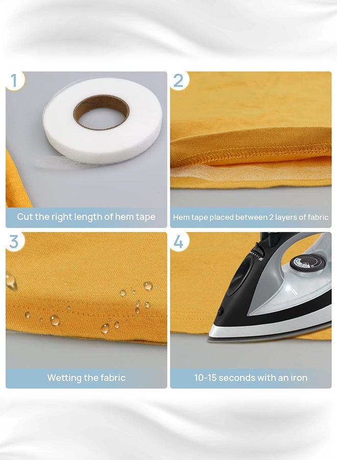 Sweet Life 70 Yards Hemming Tape, 0.79 inch Iron Hemming Tape, 0.79 Rolls Iron on Tape for Hemming,Hem Tape No Sewing, Fusible Tape Adhesive Wonder Web for Curtain, Pants, Clothes (Black+White) - Image 2